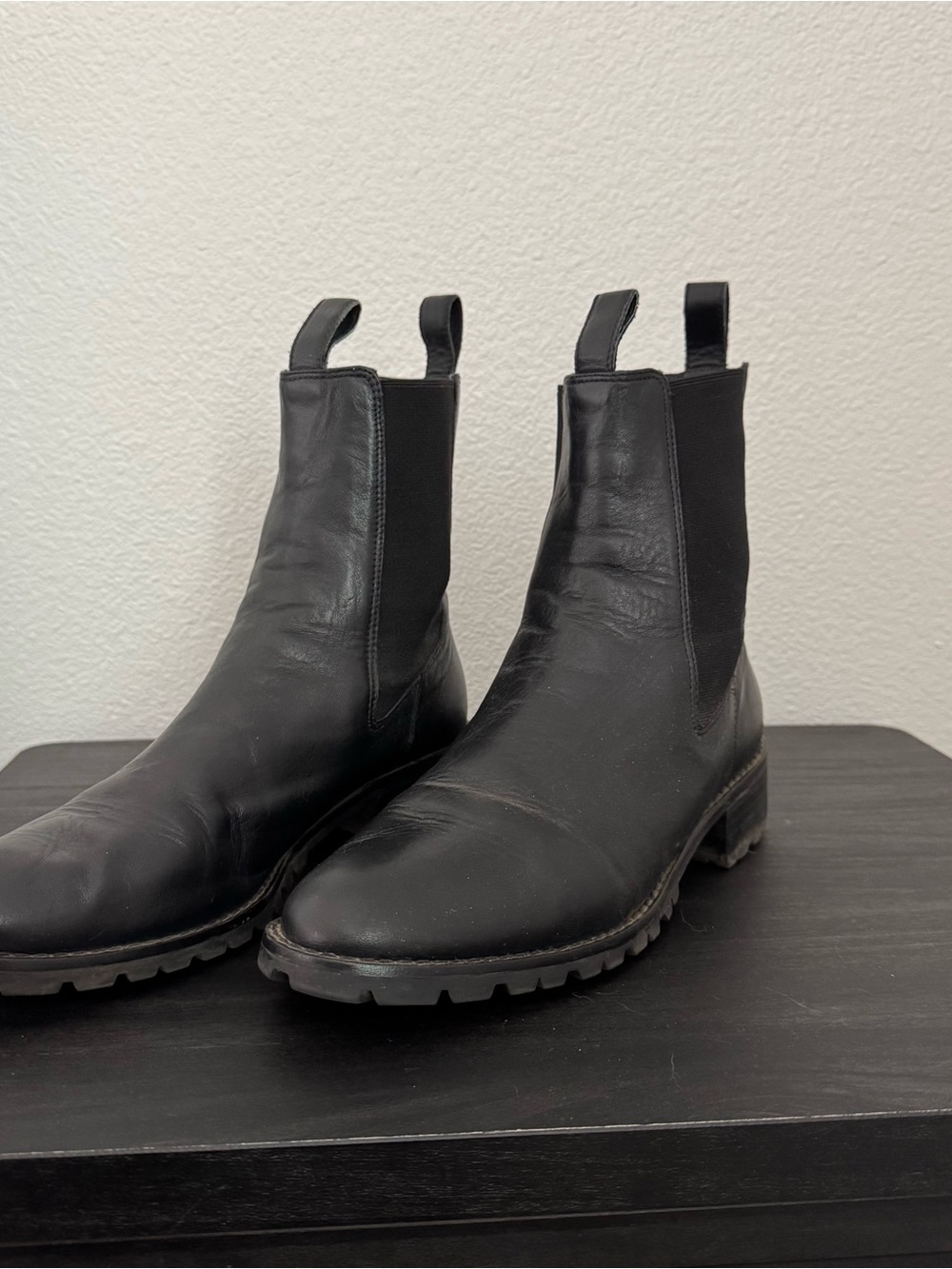 Able Black Leather Chelsea Boots